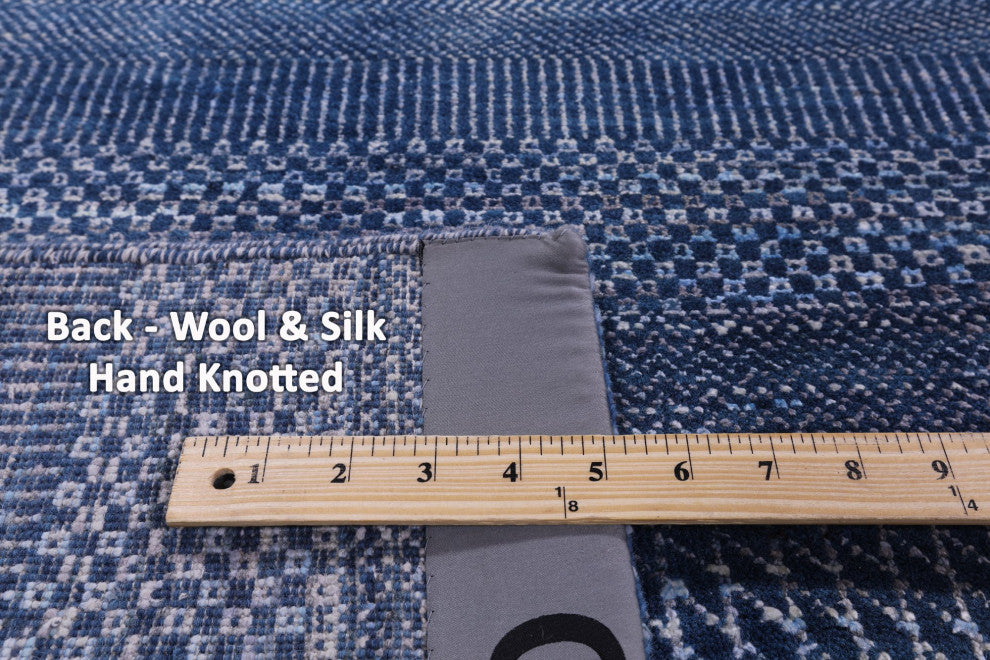 8' 11" X 12' 2" Wool and Silk Savannah Grass Handmade Rug Q11996