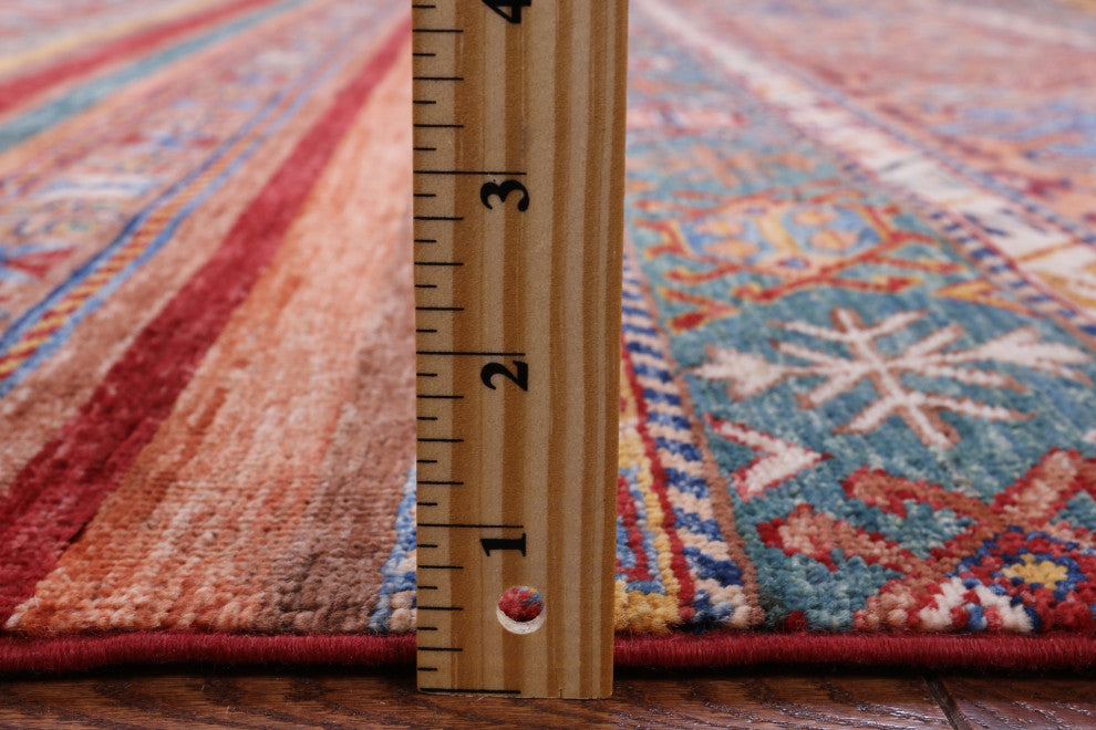 Super Kazak Khorjin Hand Knotted Rug 5' 10" X 7' 11" Q7647