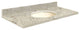 Quartz 31"x22" Vanity Top, Single Faucet Hole, Carmel, Biscuit Bowl