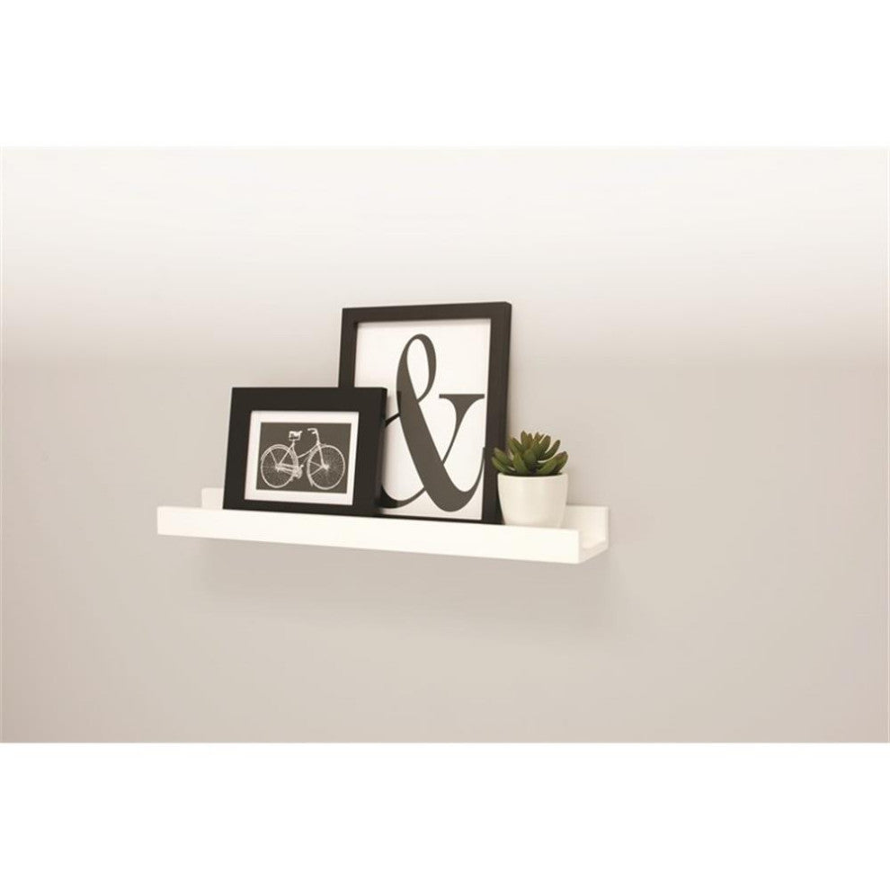 Kiera Grace 23 Inch Engineered Wood White Edge Photo Frame Ledge