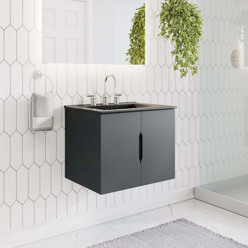 Vitality 24" Bathroom Vanity, Gray Black
