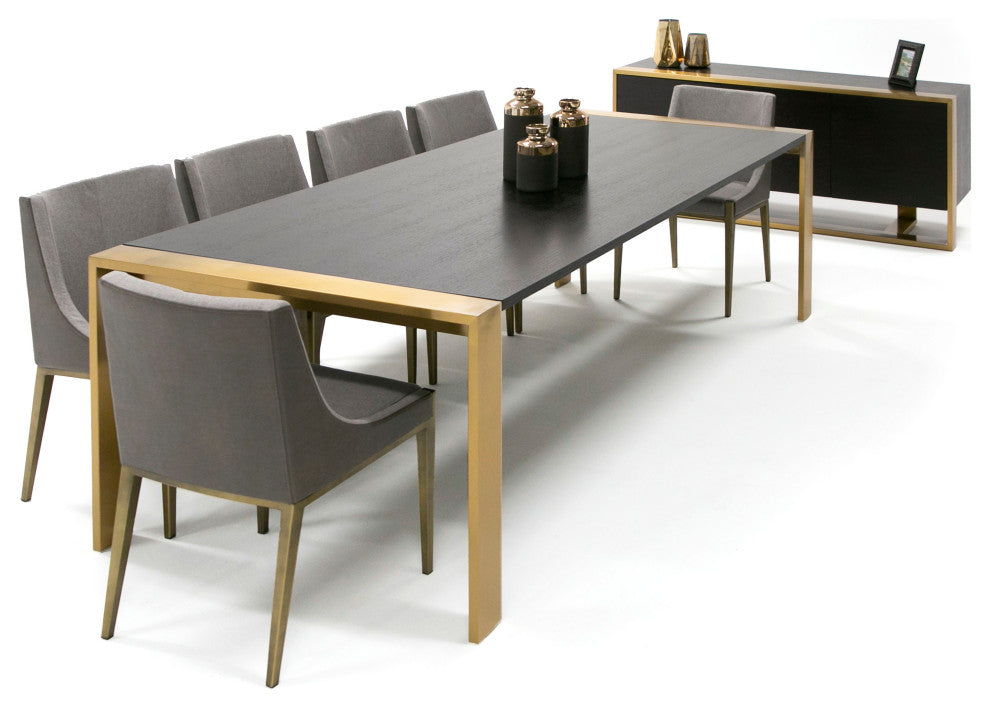 Fauna Modern Wenge and Brass Dining Table