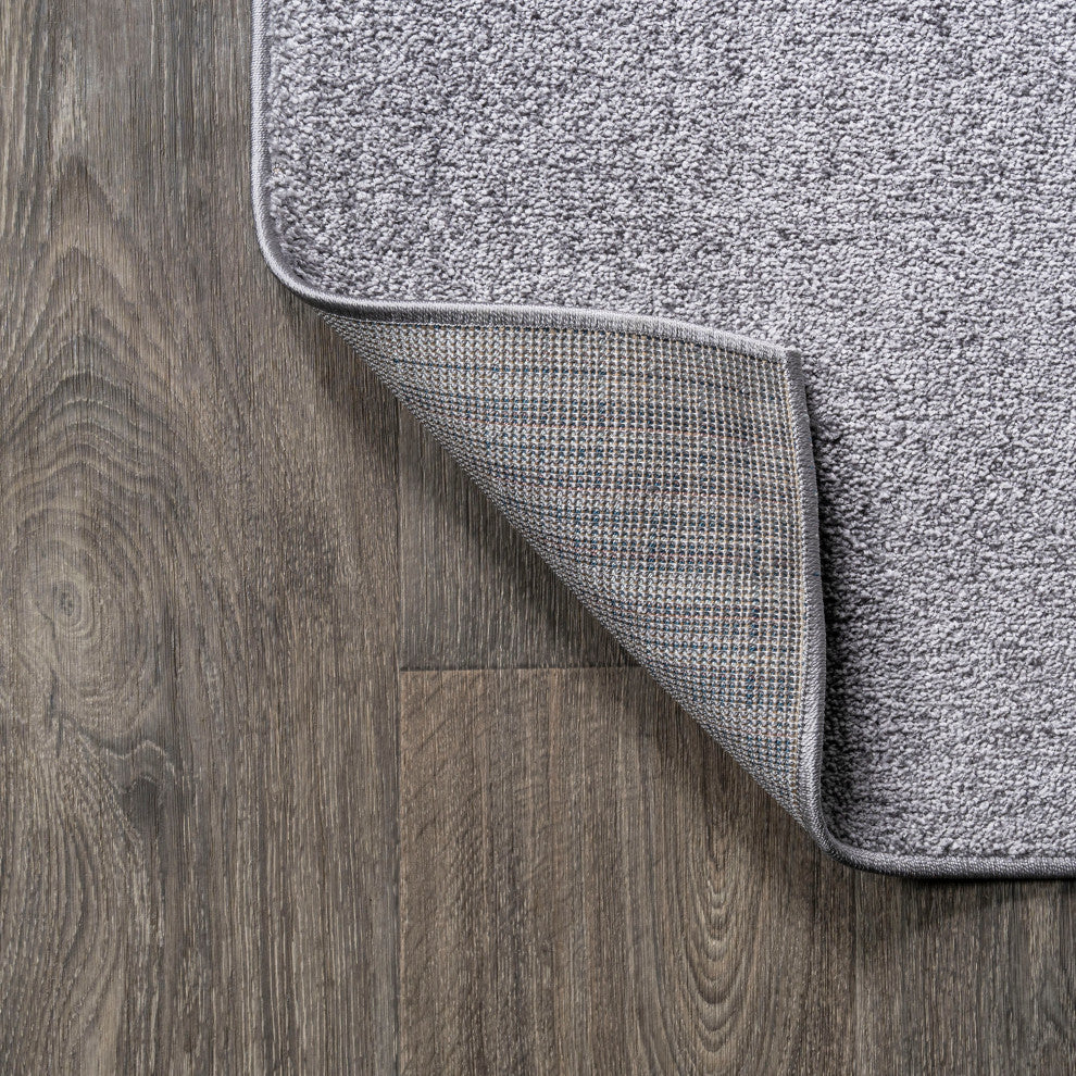 Haze Solid Low-Pile Gray 9' Square Area Rug