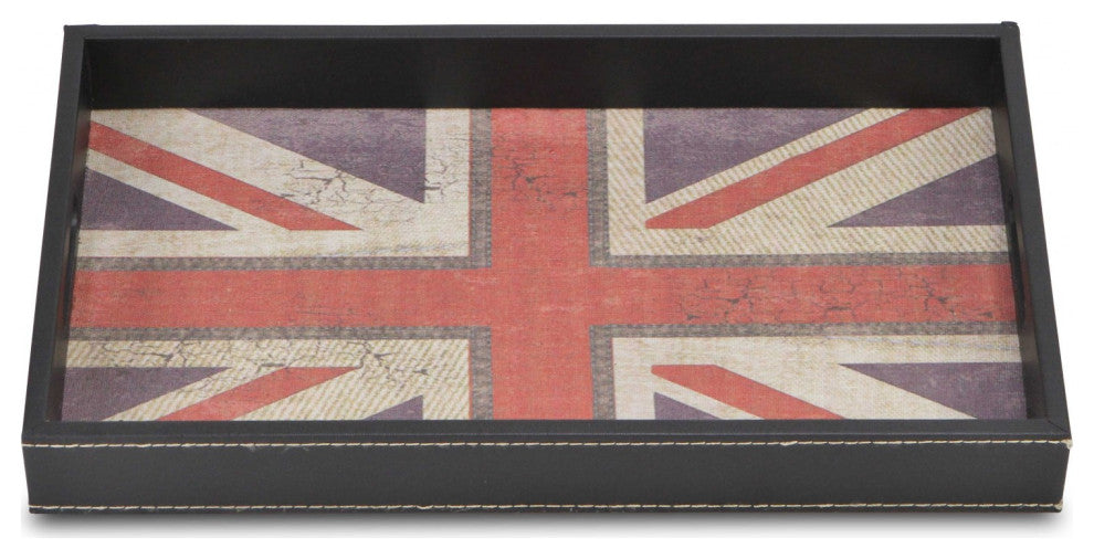 Union Jack Faux Leather Serving Tray