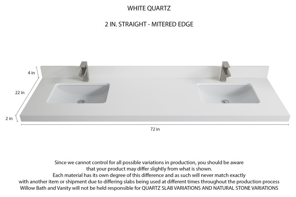 Sonoma 72 Double Sink Bath Vanity in Light Natural Teak with 2" White Quartz