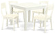 5-Piece Dinette Table Set Table, 4 Faux Leather Seat Dining Chairs, White