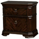 Benzara BM186349 Two Drawer Solid Wood Nightstand with Clipped Corner, Brown