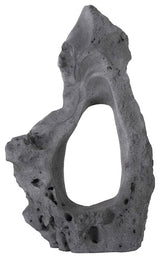 Colossal Cast Stone Sculpture, Single Hole, Charcoal Stone