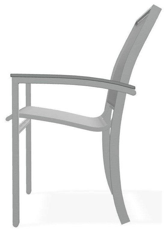 Bazza Sling Stackable Outdoor Dining Chair, Titanium/Graphite