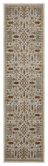 Adeline Ancient Traditions Ivory/Gold Area Rug Runner 2'3" x 8'