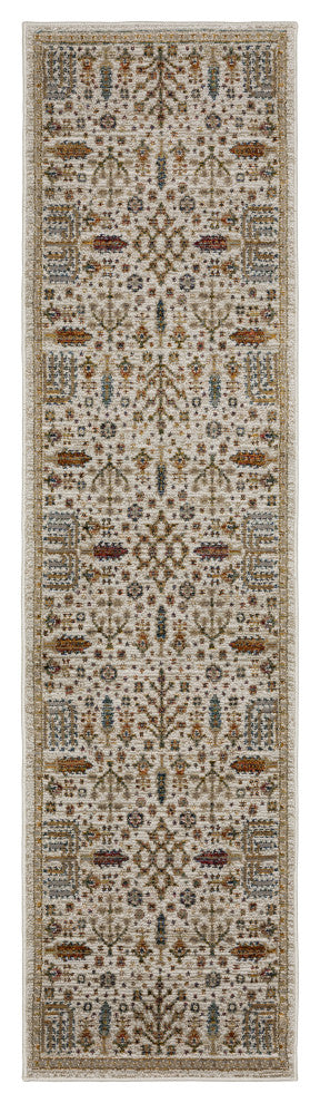 Adeline Ancient Traditions Ivory/Gold Area Rug Runner 2'3" x 8'