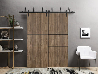 Slab Barn Door Panel 36 x 84 | Planum 0014 Walnut with  | Sturdy Finished