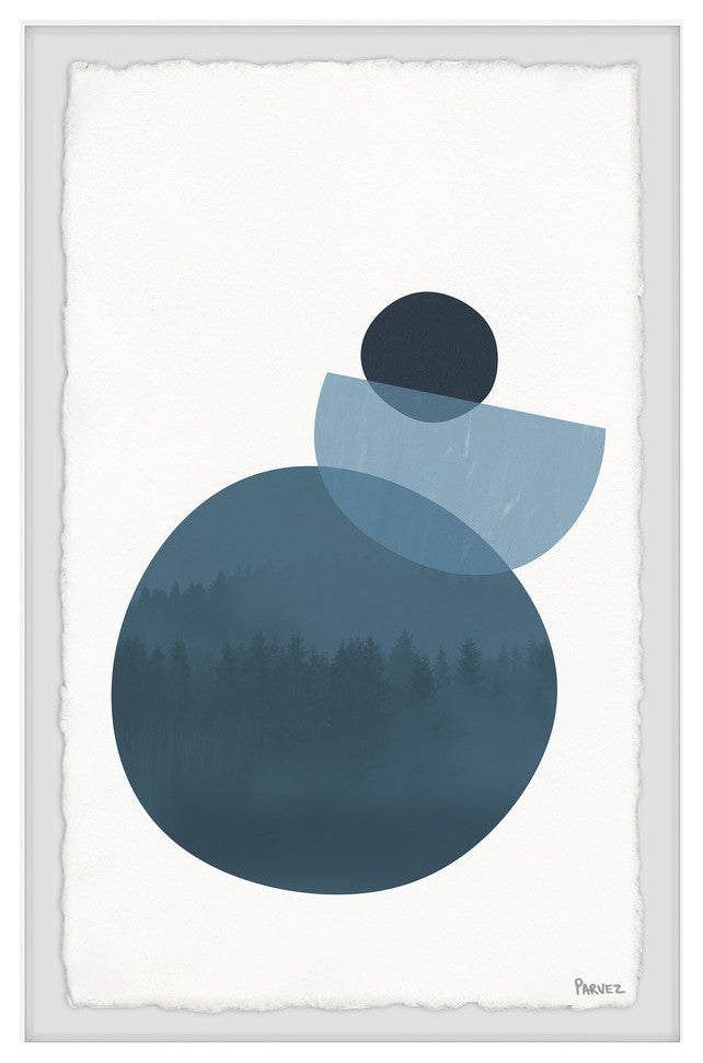 "Midnight Circle Forest" Framed Painting Print, 30"x45"