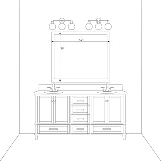 Morgan Framed Wall Mirror, White, 36"x42"