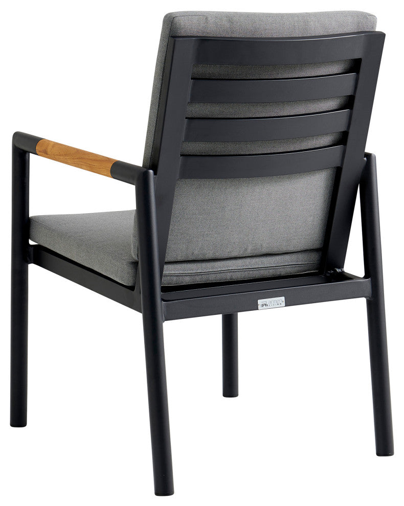 Royal Outdoor Dining Set, Black, 7-Piece