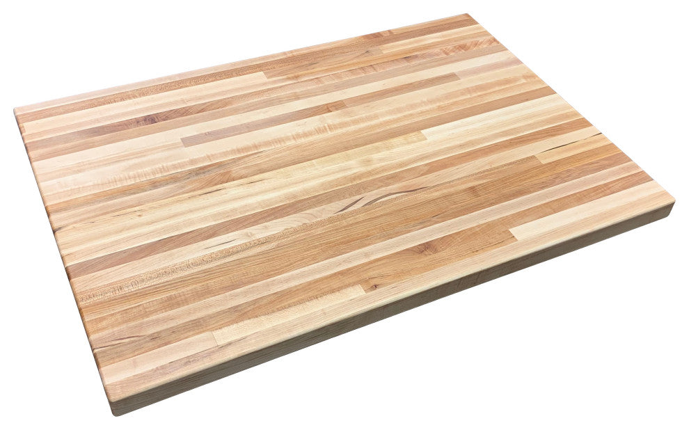 26" Deep Edge Grain Butcher Block Countertop 1.5" Thick, Maple, 26" X 24"