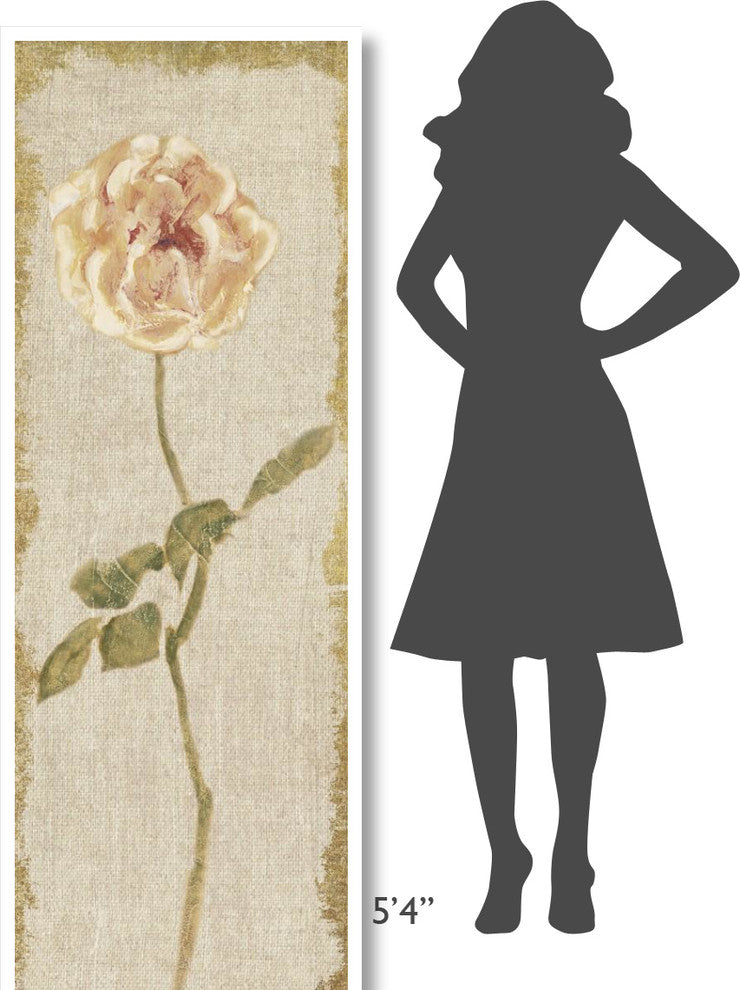 "Pale Rose Panel on White Vintage" Digital Paper Print by Cheri Blum, 26"x74"