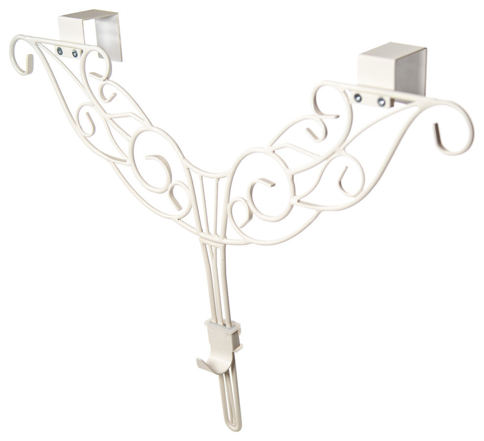 Adjustable Wreath Hanger for Door Antler, White