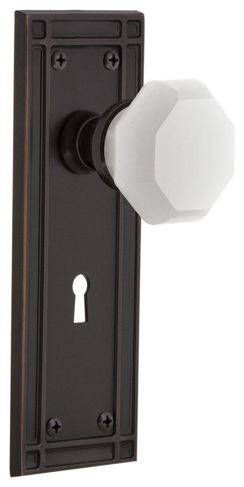 Mission Plate with Keyhole Single Dummy Waldorf White Milk Glass Knob