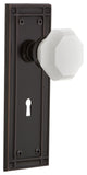 Mission Plate with Keyhole Single Dummy Waldorf White Milk Glass Knob