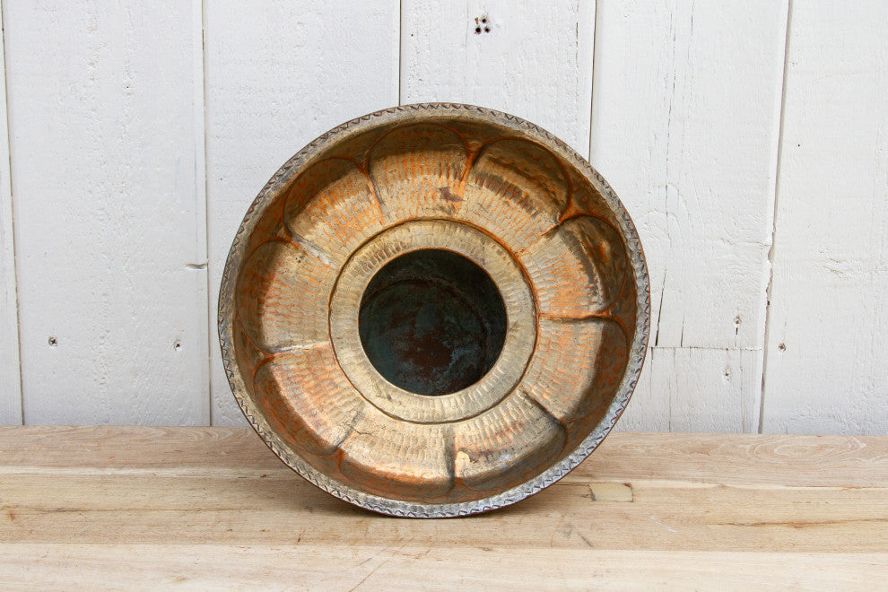 19th Century Silvering Copper Water Bowl