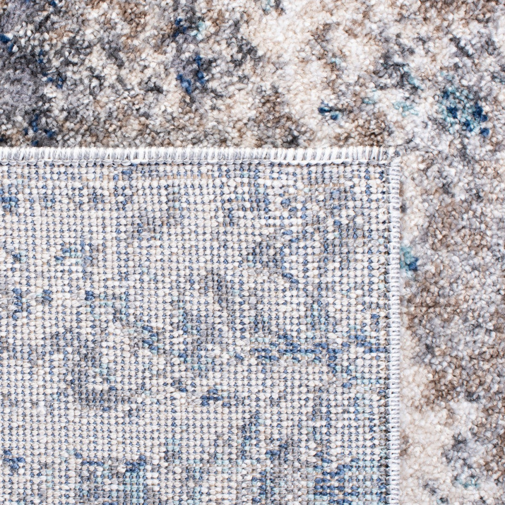 Safavieh Aston Area Rug, ASN718, Gray and Navy, 6'7"x6'7" Square