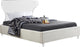 Ghost Velvet Upholstered Bed, Cream, Full