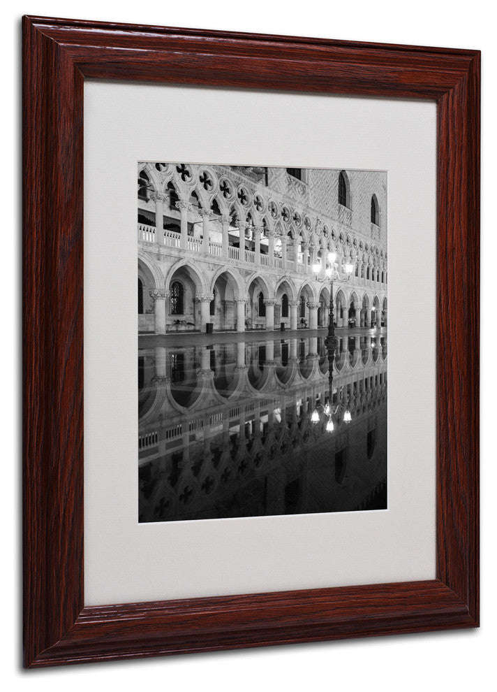 'Venetia Reflection' Matted Framed Canvas Art by Moises Levy