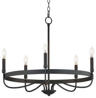 Maxim 14495 Frankie 5 Light 26"W Taper Candle Style Chandelier - Black