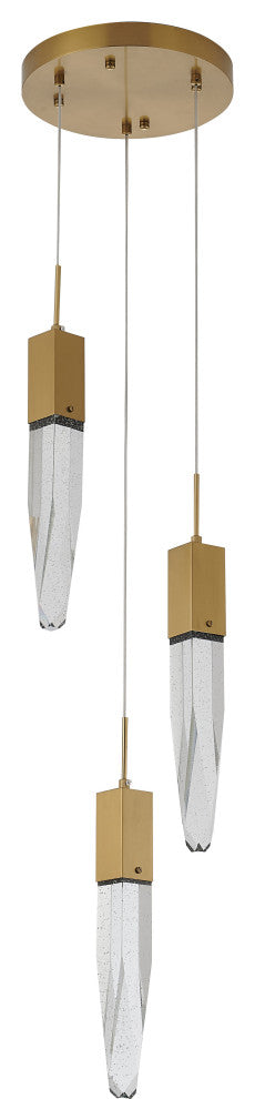 Bethel International ADS24C12G 3 Light Chandelier, Gold