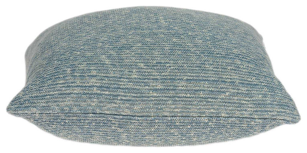 HomeRoots 20" x 7" x 20" Transitional Blue Cotton Pillow Cover With Down Insert