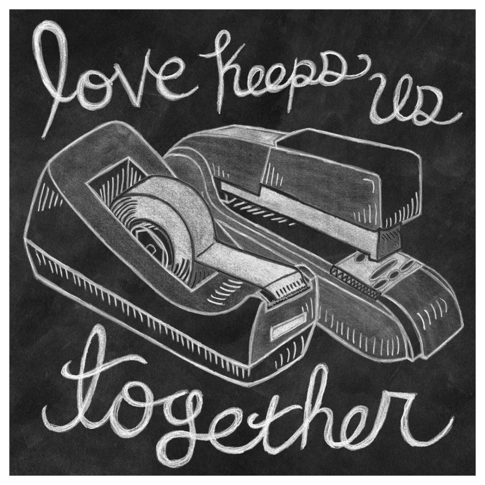 "Love Keeps Us Together Chalk" Digital Paper Print by Mary Urban, 32"x32"
