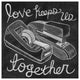 "Love Keeps Us Together Chalk" Digital Paper Print by Mary Urban, 32"x32"
