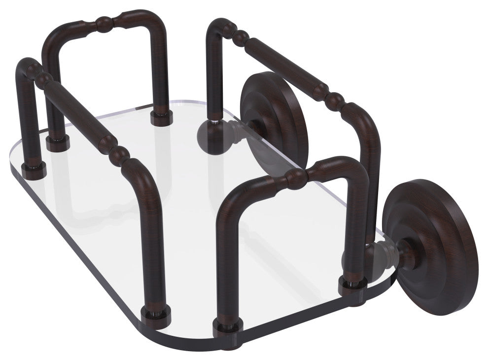 Que New Wall Mounted Guest Towel Holder, Venetian Bronze