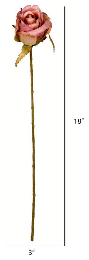 18" Mauve Rose Stem 12/Pk