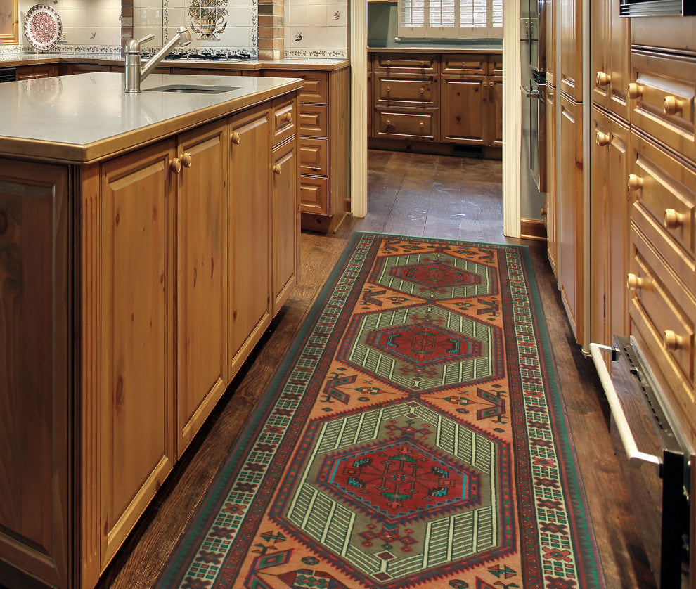 Fine Vintage Distressed Amanda Burgundy/Brown Runner, 3'3x10'6