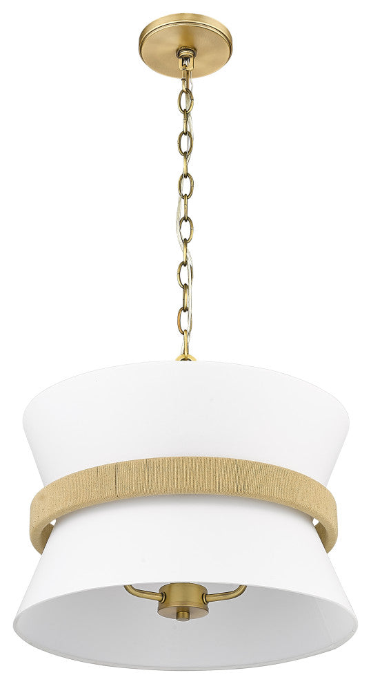 3 Light 16.1 in. Vintage Brass Pendant