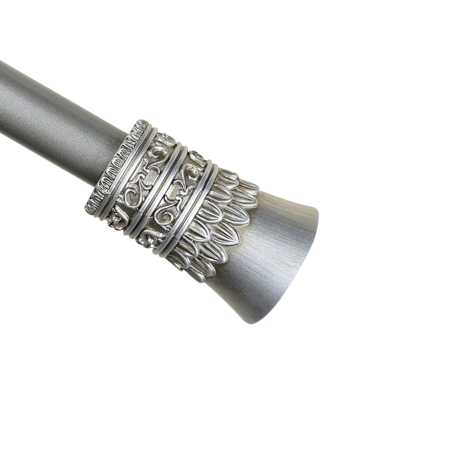 1" Diameter Tribale Curtain Rod, 84"-120", Pewter