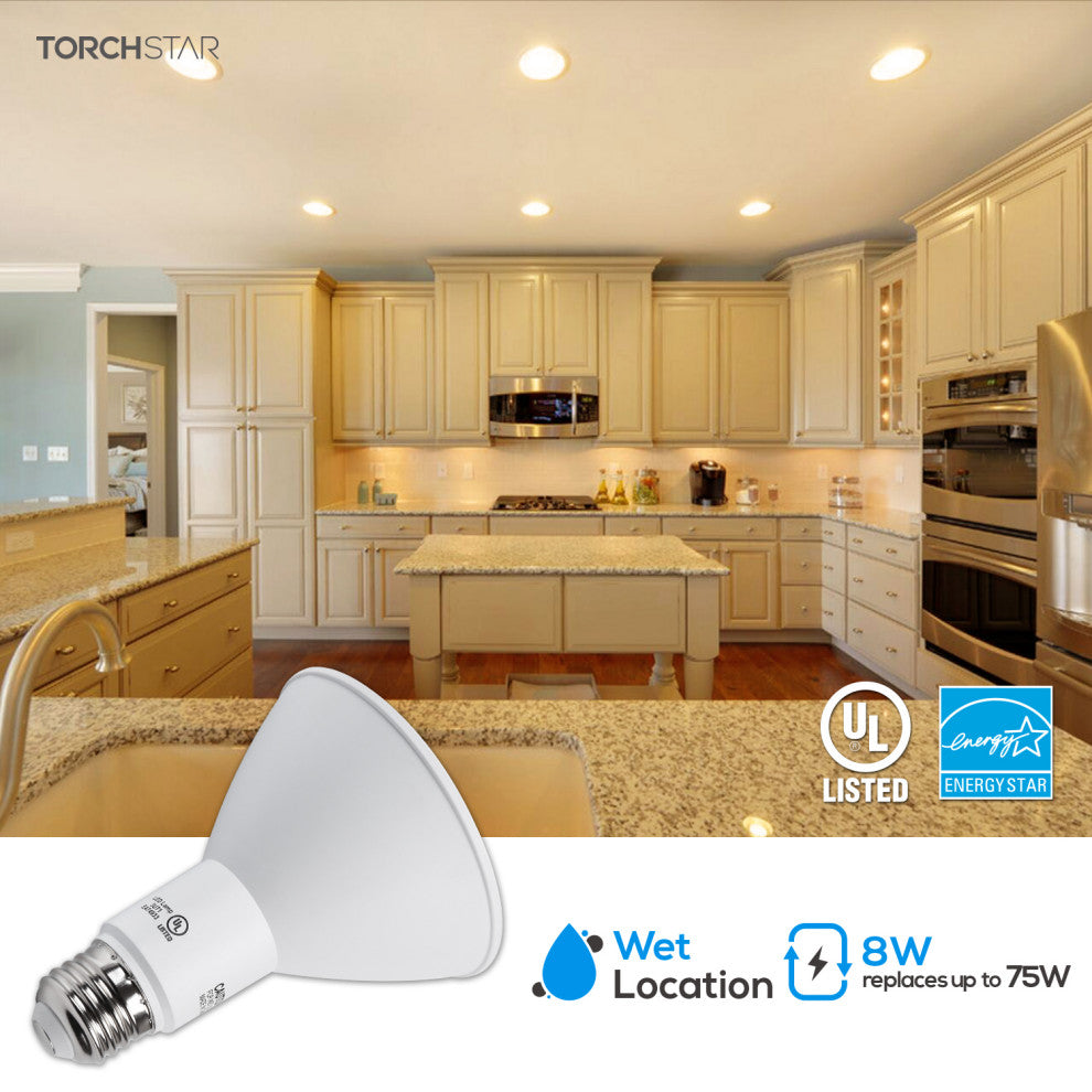 TORCHSTAR PAR30 LED Bulb, Dimmable Spotlight Bulbs, 3000K Warm White, Set of 6