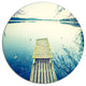 Sunset Over Tranquil Lake, Bridge Large Disc Metal Wall Art, 11"