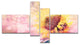 Sunflower With Rainbow Light Effect, Floral Canvas Art Print, 60"x32", 4 panels