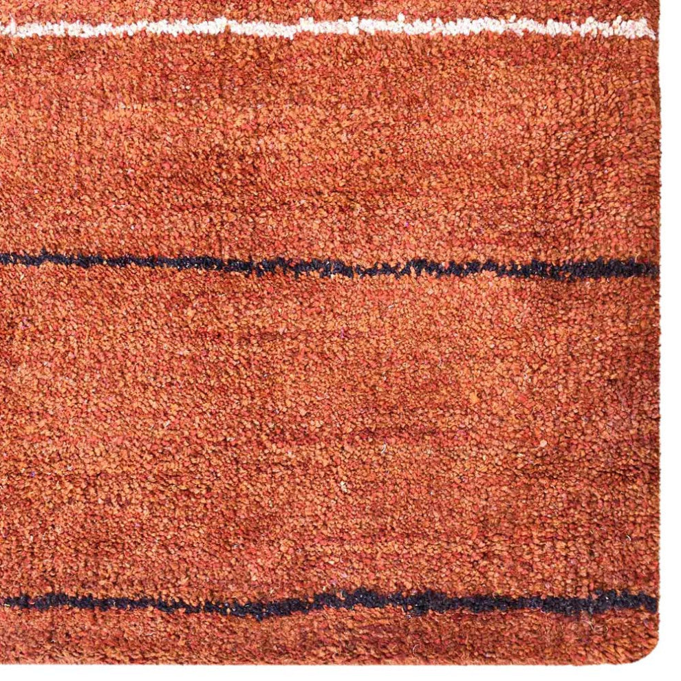 HAND KNOTTED LOOM SILK ECO-FRIENDLY AREA RUGS -6'x9',Rectangle,Rust,Contemporary