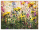 Coreopsis Flowers and Paint Splashes, Flower Artwork on Canvas, 36x28, 3 Panels