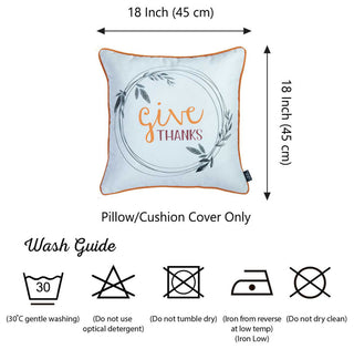 18" Orange and White Throw Pillow Cover