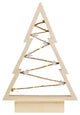 11" Lighted Wooden Christmas Tree With Stars Tabletop Decoration