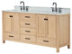 Cambridge 73" Double Bath Vanity With Italian Carrara Marble Top, Oak