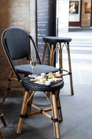 Sofie Rattan Bistro Side Chair, Black