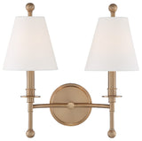 Riverdale 2 Light Wall Mount in Aged Brass