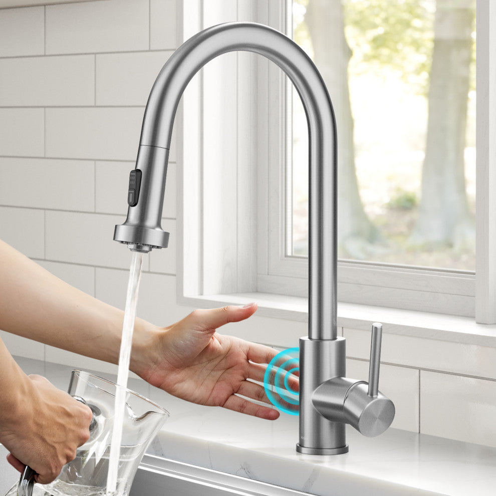 Bolden Sensor 2-Function Pull-Down 1-Handle Kitchen Faucet, Spot-Free St Steel