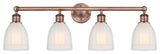 Brookfield 4-Light 33" Bath Vanity Light, Antique Copper Finish, White Shade